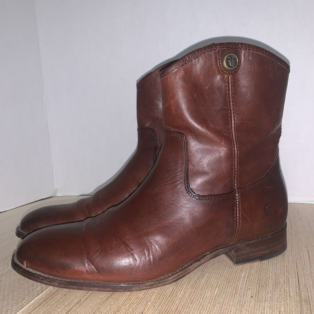 Women's Frye Melissa Button Short Boots Brown Size 10B Cowgirl Festival Western